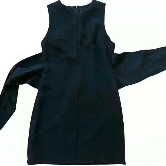 Do+Be Sleeveless Black Dress Scoop Neck. Large Waist Tie. Size M. LBD Career - Picture 6 of 7
